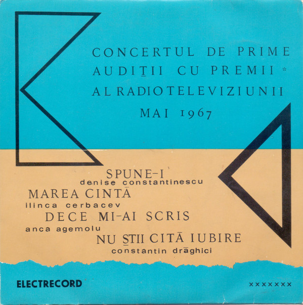 Concertul De Prime Auditii Cu Premii Al Radioteleviziunii, Mai 1967